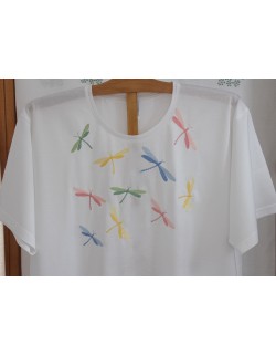 "Libellules" embroidered night t-shirt