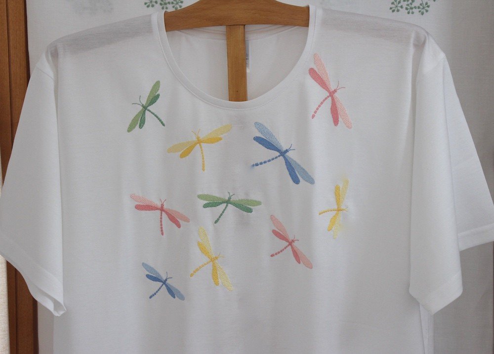 "Libellules" embroidered night t-shirt