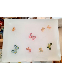 "Butterflies" embroidered tray