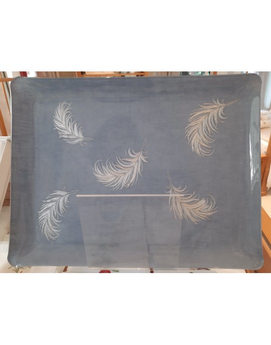 "Plumes" embroidered tray