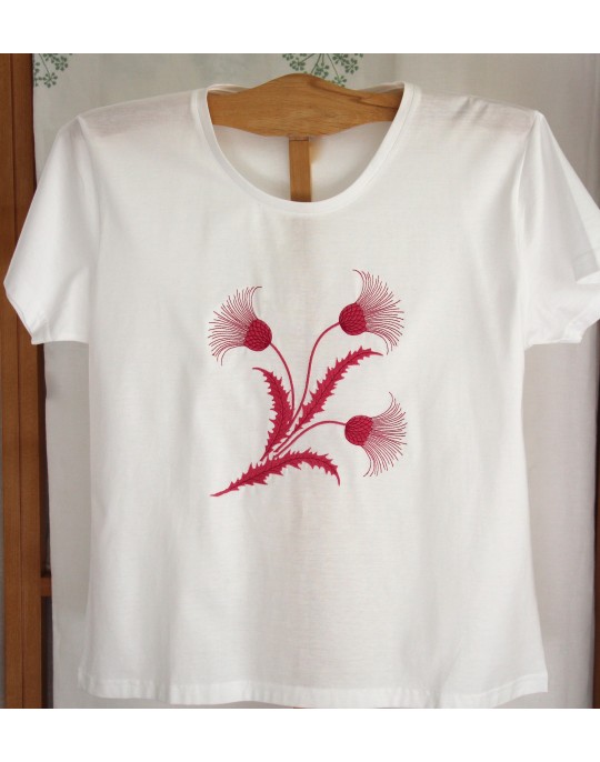 "Chardons" (thistle) embroidered t-shirt