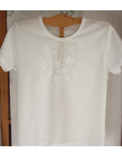 "Jardin botanique" (ivy leaves) embroidered t-shirt