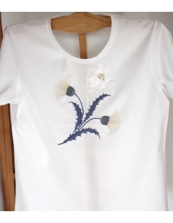 "Lys et Chardon" (Lily and Thistle) embroidered