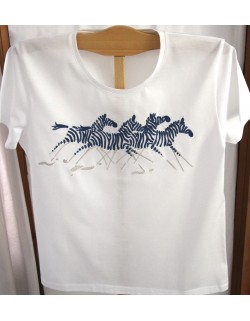 "Zèbres" (Zebra) embroidered t-shirt