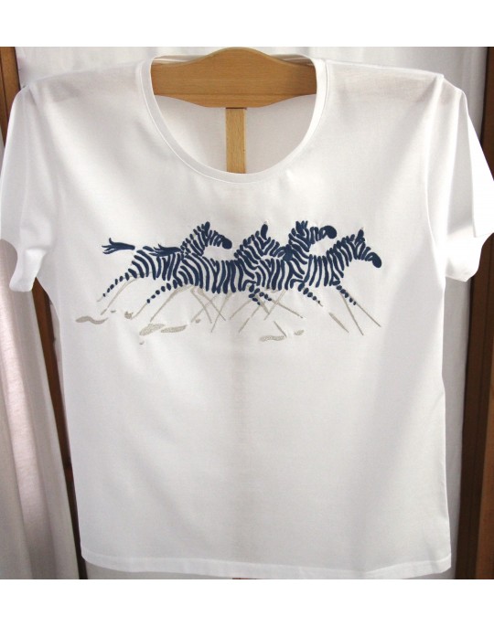 "Zèbres" (Zebra) embroidered t-shirt