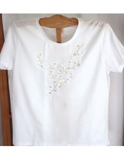 "Fleurs de pommier" embroidered t-shirt