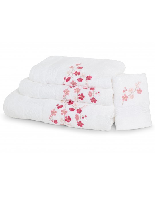 FLEURS DE POMMIER  embroidered bath towels