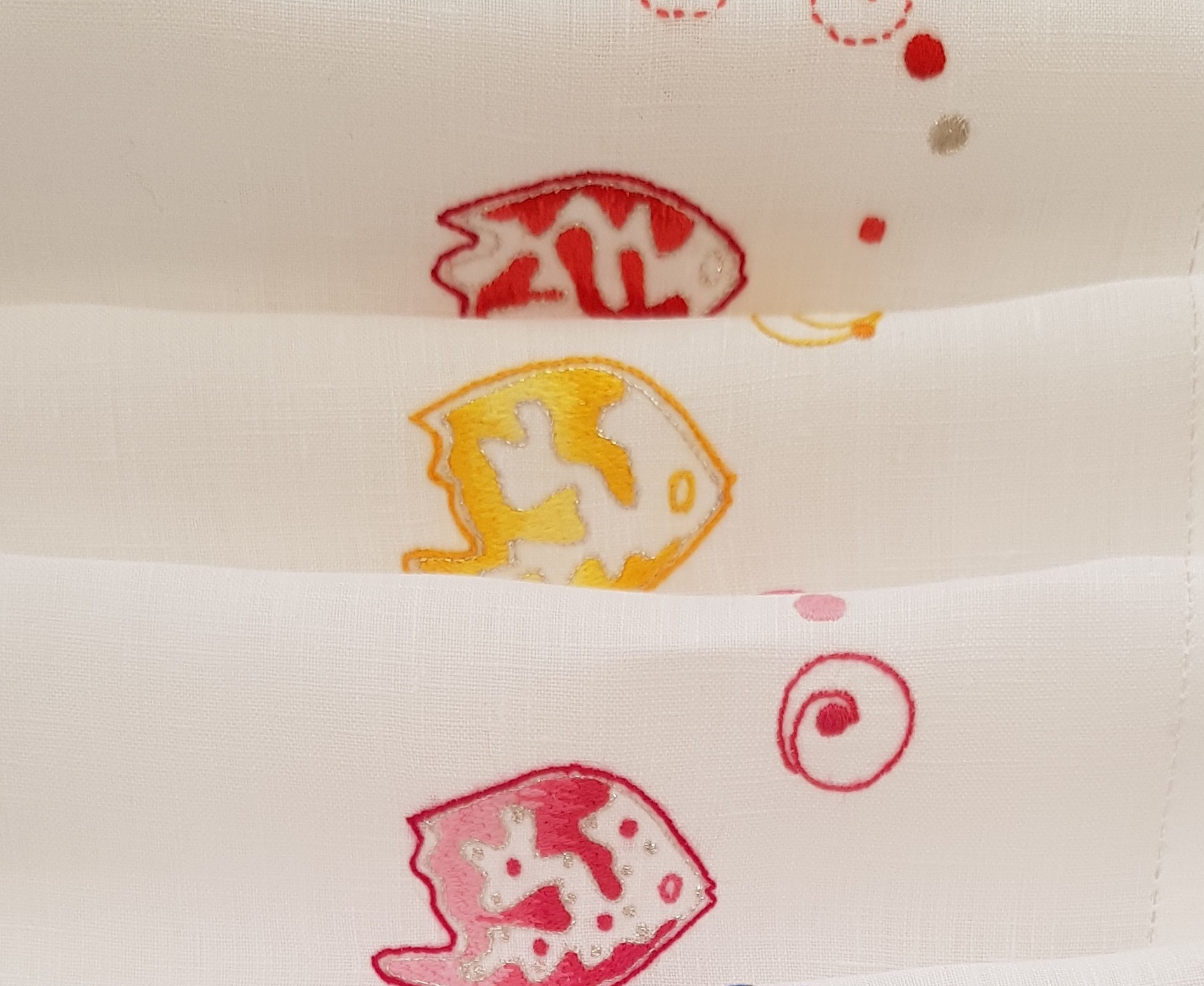 6 "Aquarius" embroidered cocktail napkins