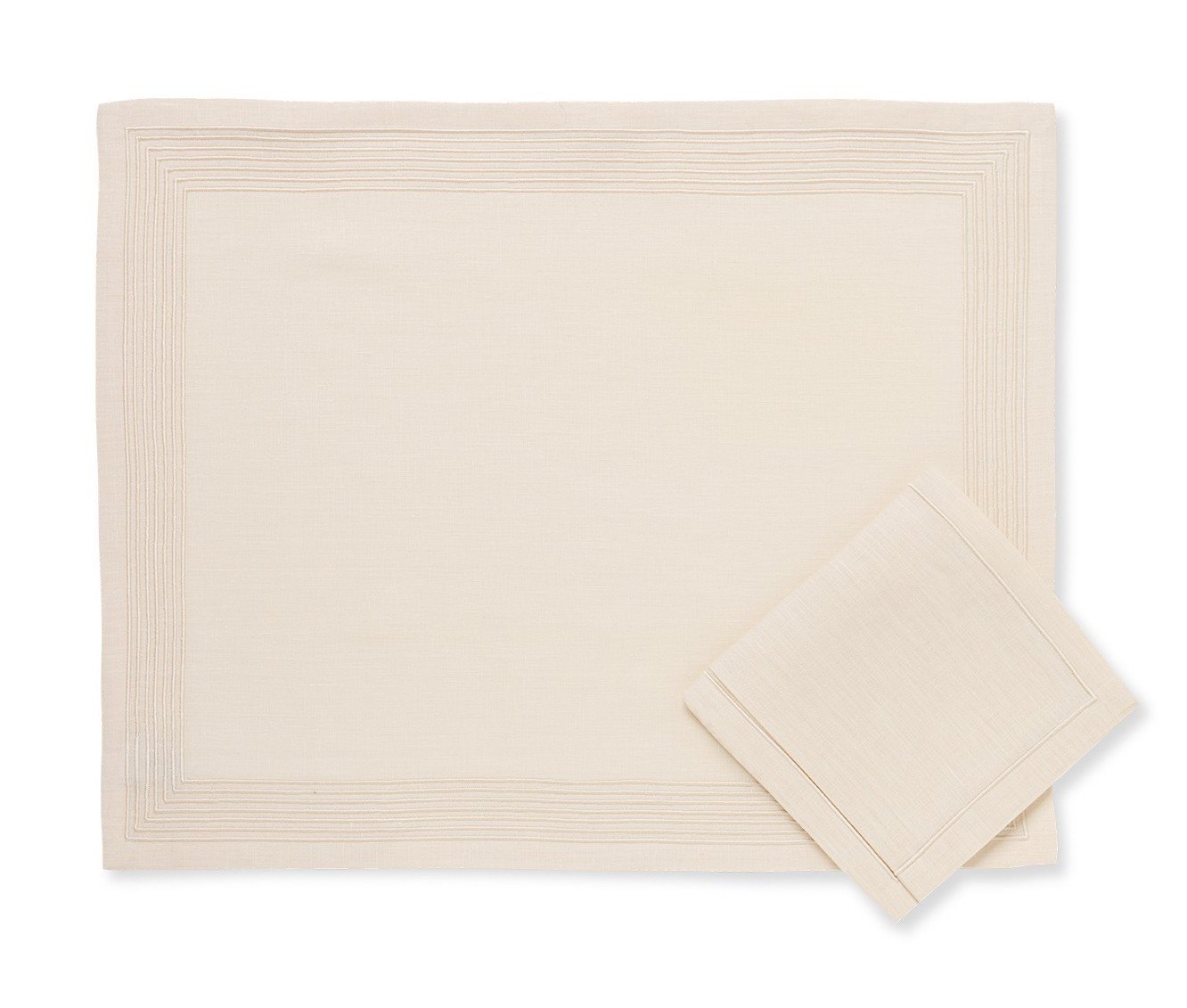 "Ambassade" placemat and napkin - ecru color