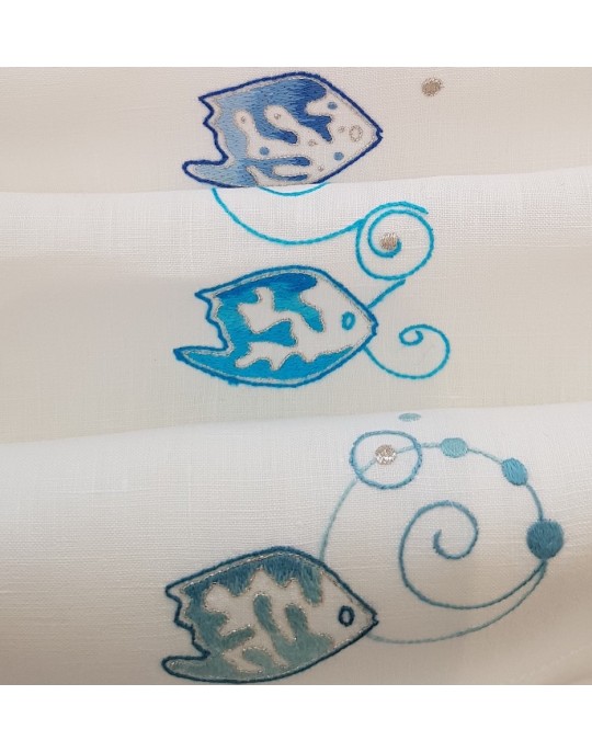 6 "Aquarius" embroidered cocktail napkins