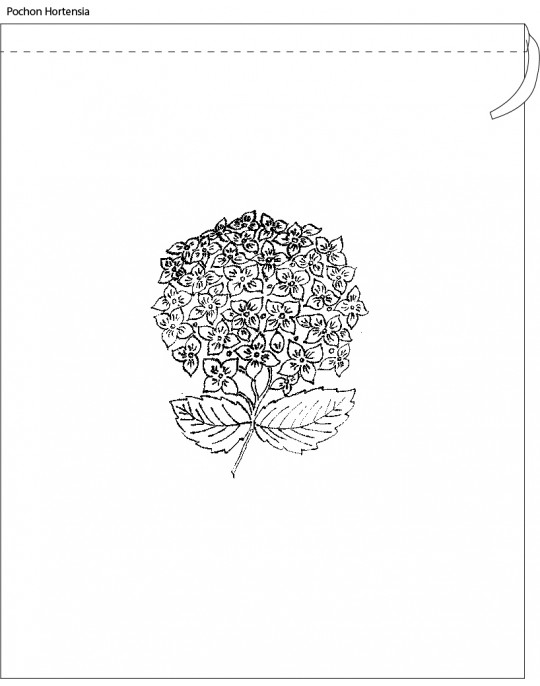 "Hortensia" pattern pouch