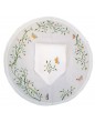 "Paradise Garden" round hand embroidered placemat & napkin
