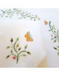 "Paradise Garden" round hand embroidered placemat & napkin