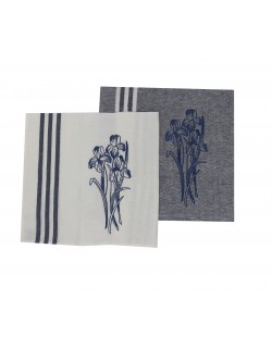 "Fleur d' Iris" embroidered dishcloth
