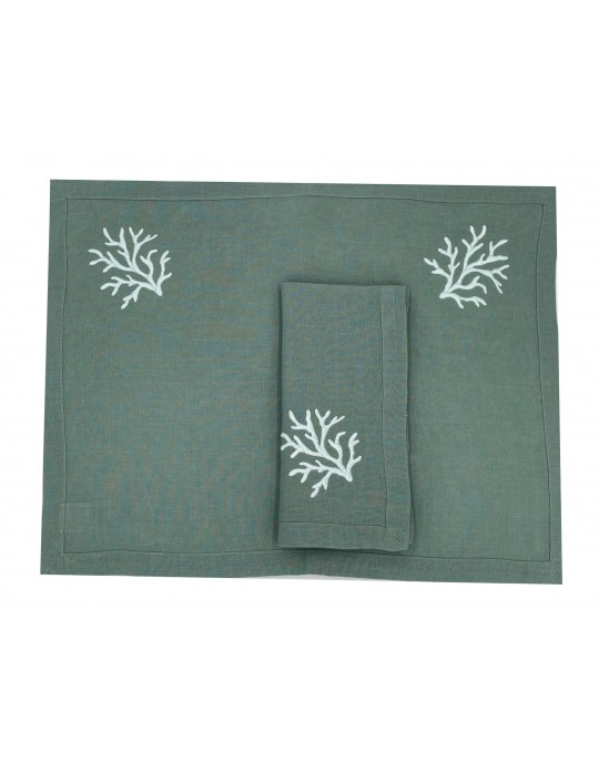 "Coraux" placemat and napkin
