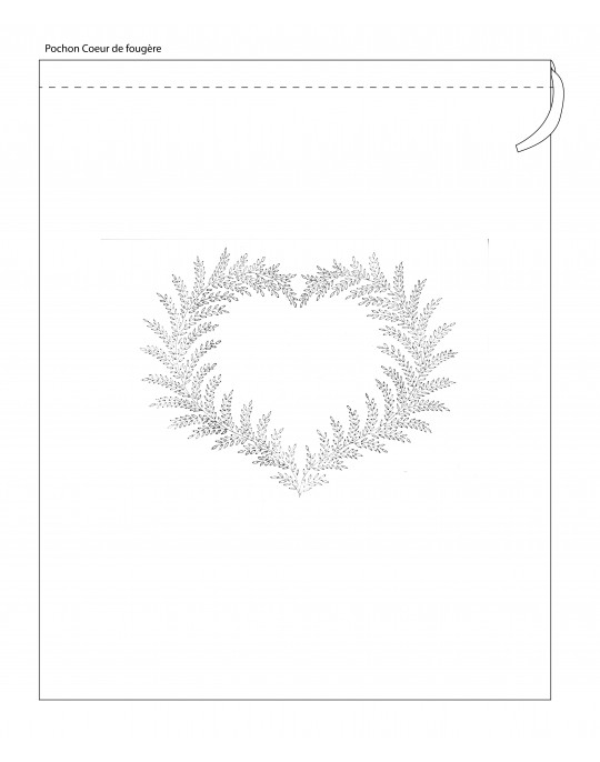 "Coeur de Fougère" pattern pouch