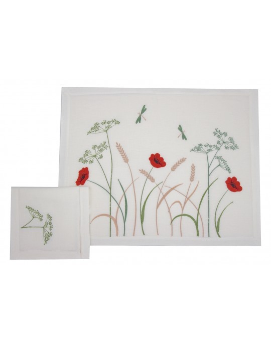 "Prairie fleurie" placemat and napkin
