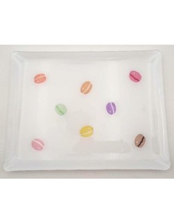 "Macarons" embroidered tray