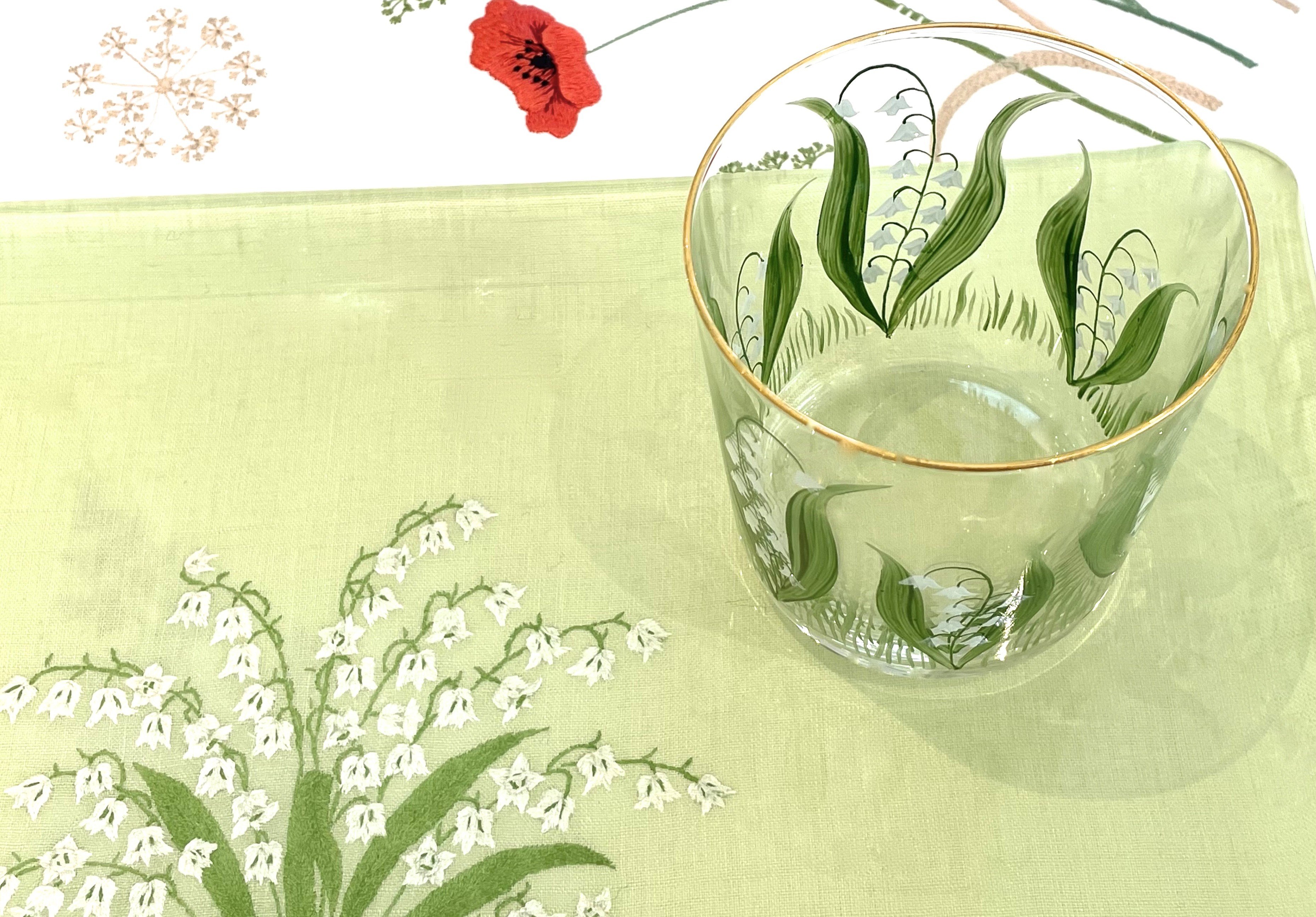 Verre "Muguet" peint à la main