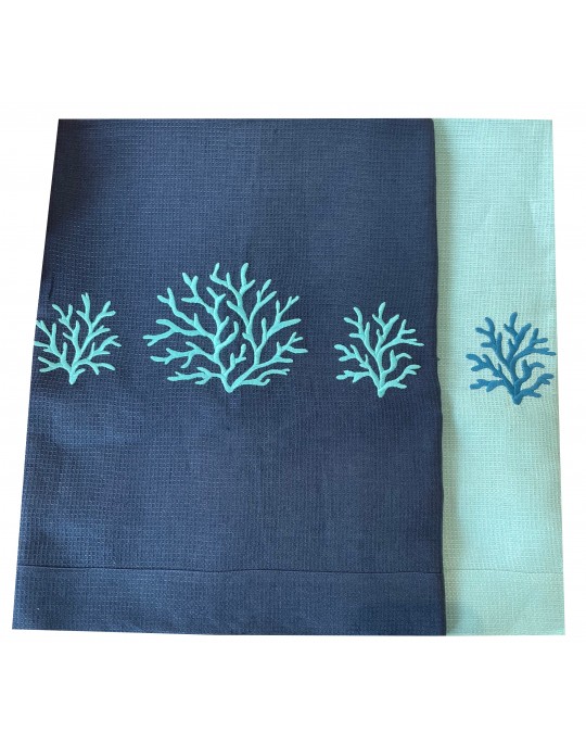 Drap de plage en lin "Coraux"