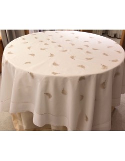 "Plumettes" embroidered tablecloth