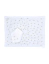 "Versailles" hand embroidered placemat and napkin - white & gold