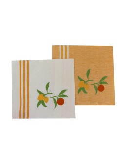 "Agrumes"(citrus) embroidered dish cloth