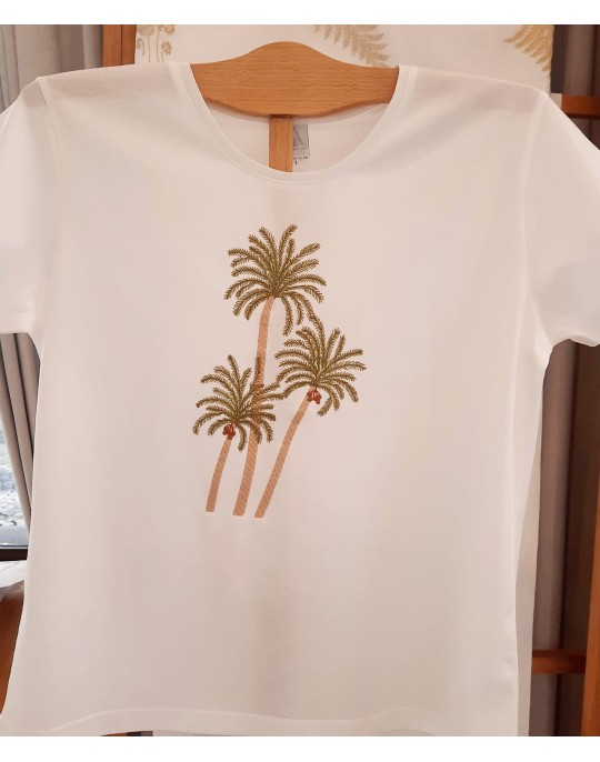 T-shirt classique brodé "Palm beach"