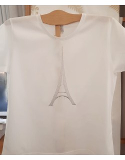 T-shirt classique brodé "Eiffel métal"