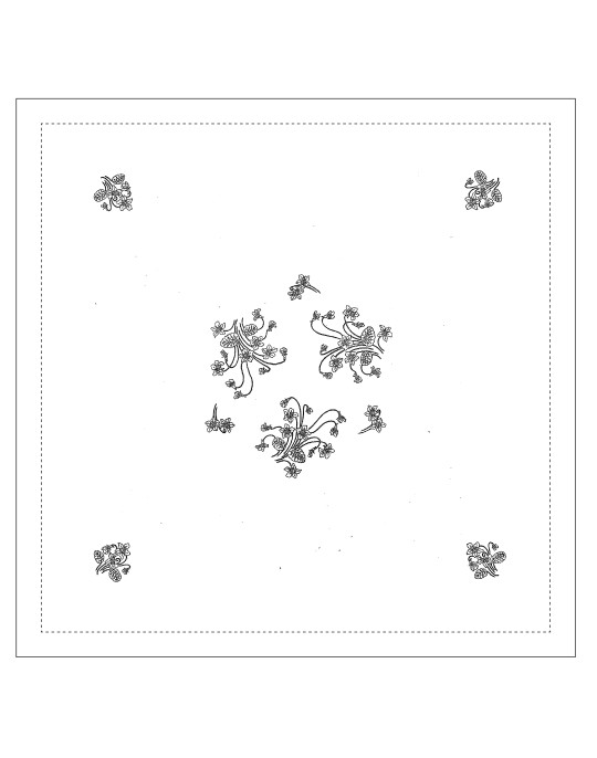 "Violettes" tea tablecloth pattern