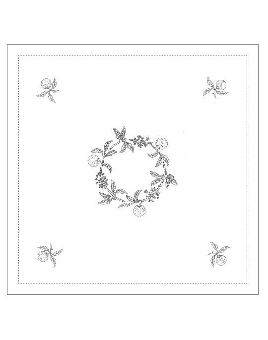 "Oranges" tea tablecloth pattern