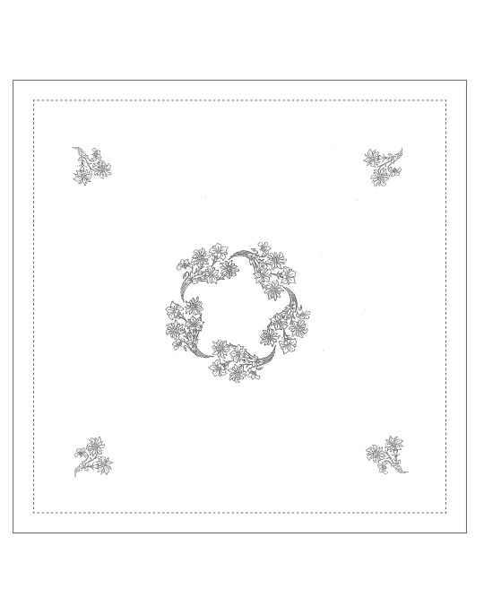 "Fleurs des Alpes" tea tablecloth pattern