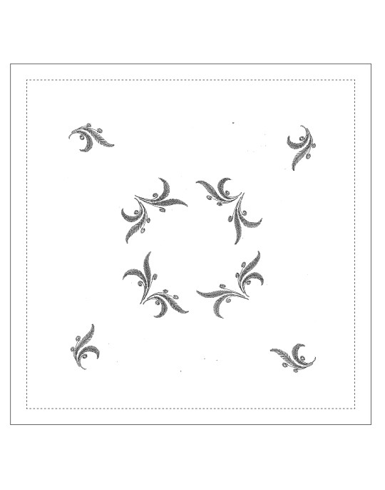 "Petites Fougères" tea tablecloth pattern