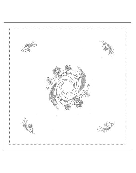 "Fleurs des champs" tea tablecloth pattern