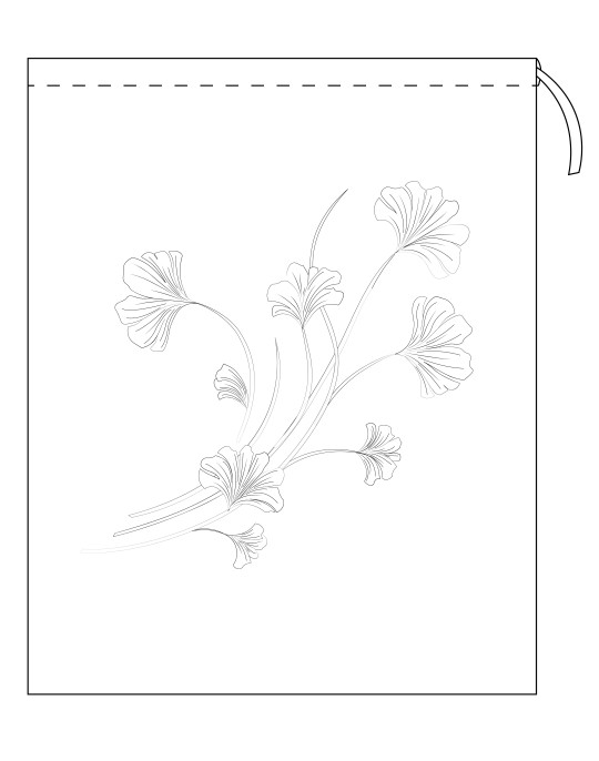 "Sous le vent" pattern pouch