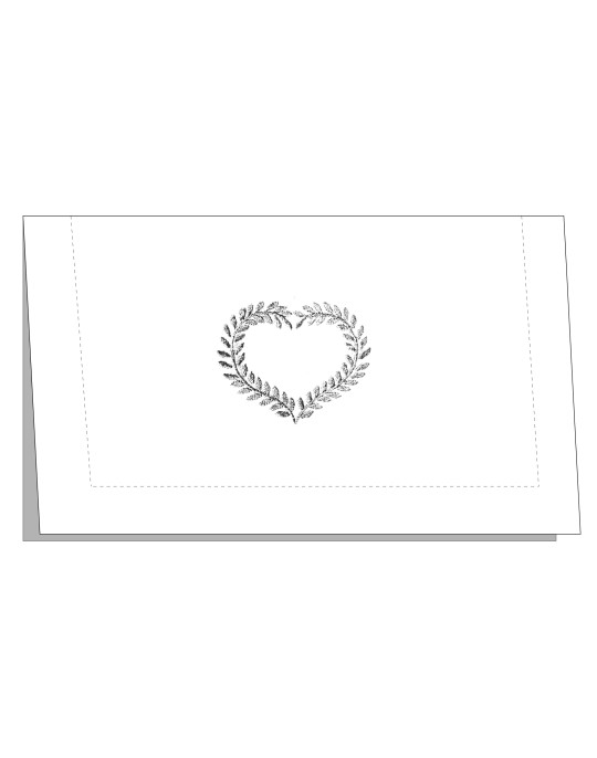 Pochette "Coeur de Fougère" à broder