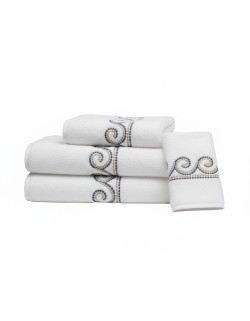 Serviettes éponge brodées CARTHAGE