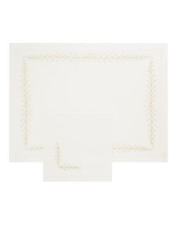 Set de table et serviette  "Fougère Directoire" - brodés main