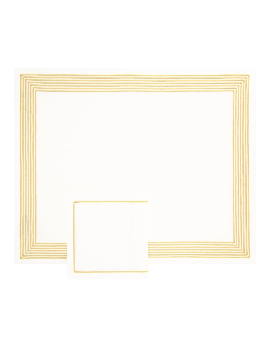 Set de table et serviette "Ambassade" version or et argent