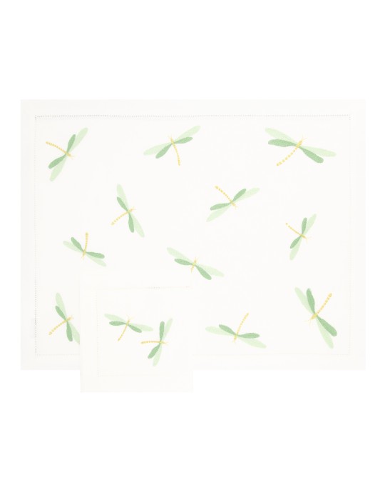 Set de table et serviette "Libellules"