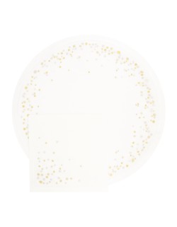 "Stones" round hand embroidered placemat -