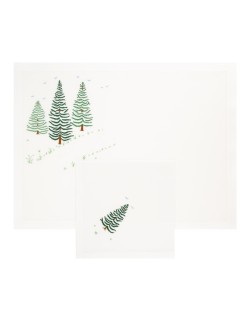 "Argentière" hand embroidered placemat and napkin