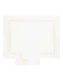 Set de table et serviette  "Fougère Directoire" - brodés main