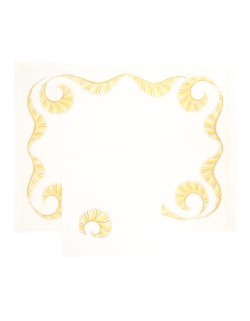 Set de table et serviette "Vagues" - brodés main