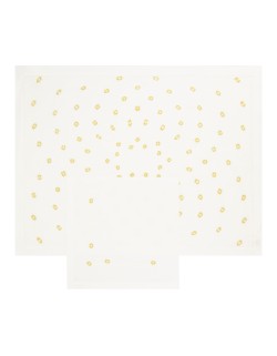 Set de table et serviette "Versailles"  - brodés main - blanc or