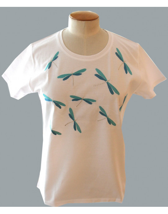 "Libellules" (Dragonflies) embroidered T-Shirt