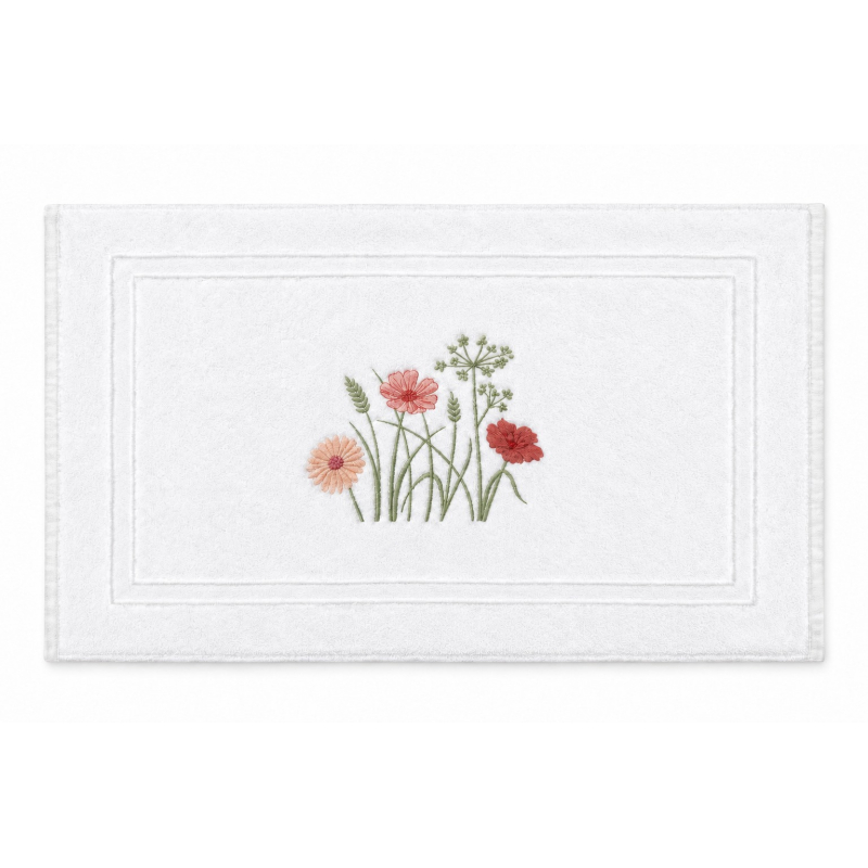 Tapis de bain brodé "Prairie Fleurie" - Noël Paris