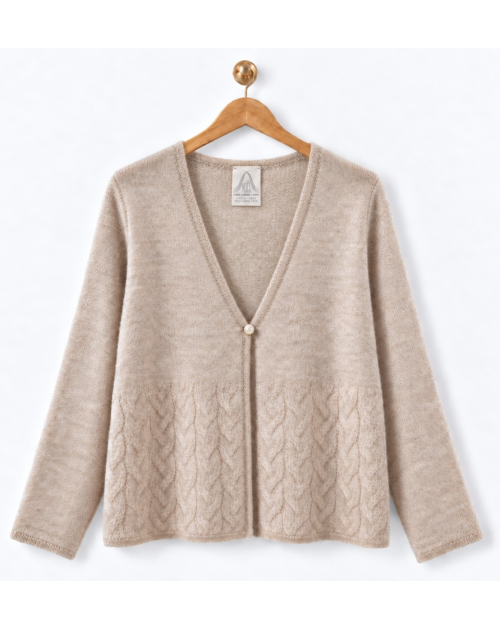 Beige Cashmere Bed Jacket – 100% Cashmere