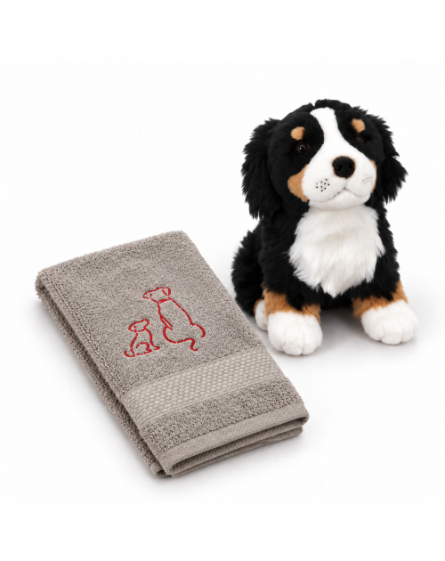 Serviette éponge brodée "Chien" - Noël Paris