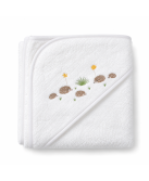Hedgehogs embroidered bath towel with hood - Noël Paris